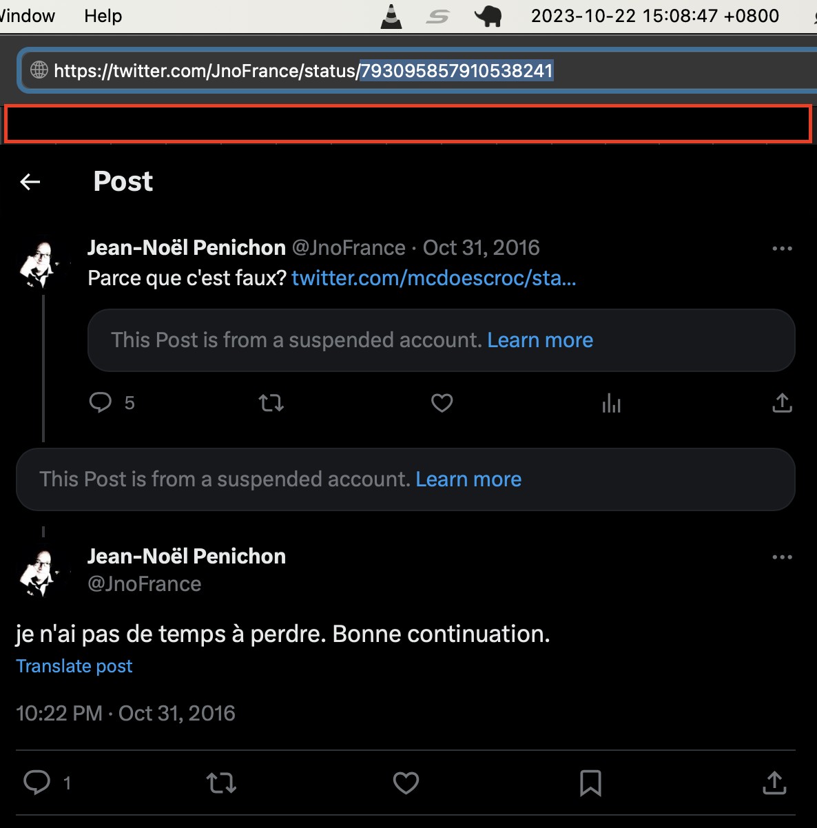 Penichon Twitter bio 2023 comparison
